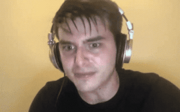 Animated loop of the Sweaty Speed Runner reacting on webcam